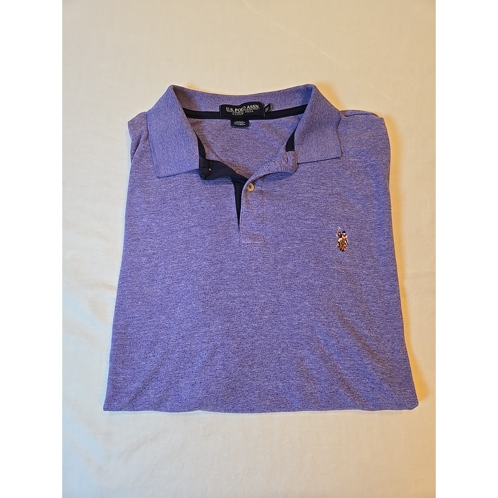 U.S. Polo Assn. Polo Shirt‎ Mens 2XL Purple Short Sleeve Luxury Feel